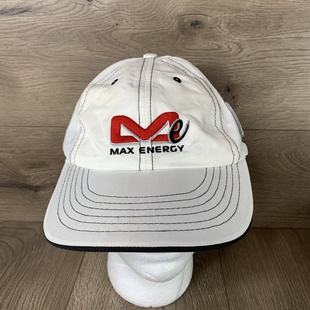 Max Energy White Hat Black Stitching one Size L/XL